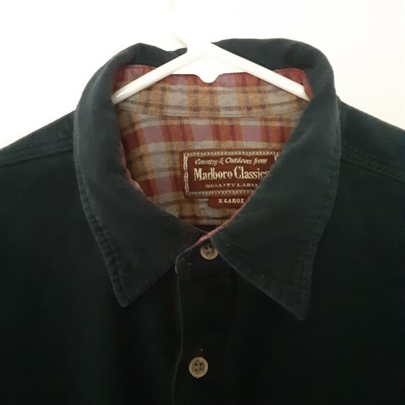 Marlboro Classics Mens Shirt XL Blue Cotton Long Sleeve Button Up - Picture 3 of 8